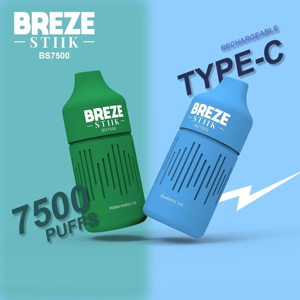 Breze Stiik BS7500 7500 Puff Zbood تخصيص شاشة LED RoHS Vape لا يمكن التخلص منه بعد 9 كيلو/8 كيلو/7 كيلو/6 كيلو/5 كيلو/4 كيلو/4K ISTA Feemo E Cig