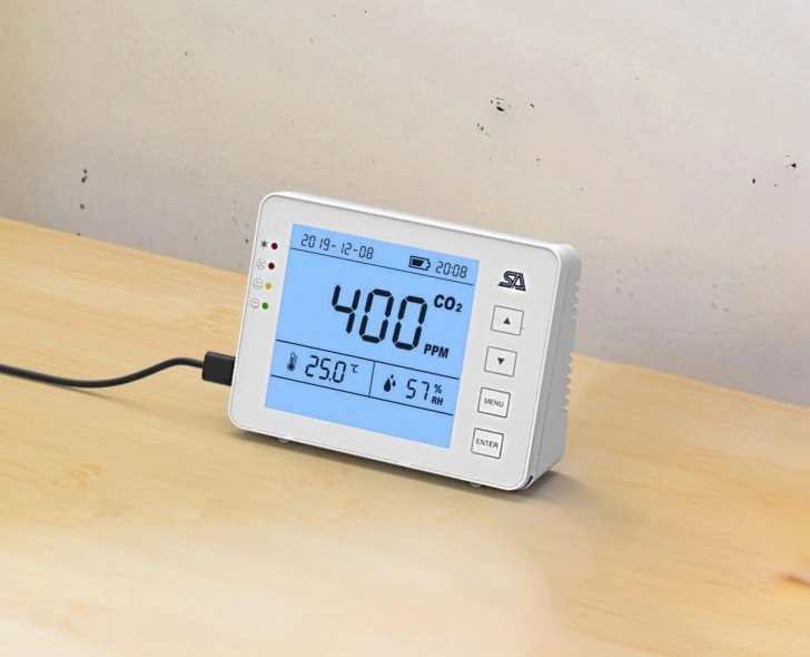 OEM y ODM de pared de escritorio y monitor de CO2, Dióxido de Carbono Medidor de calidad del aire interior del medidor de CO2