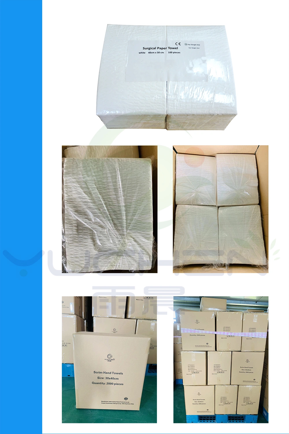 Medical Consumables Disposable Hand Towels 3/4 Ply Wood Paper for Hospital