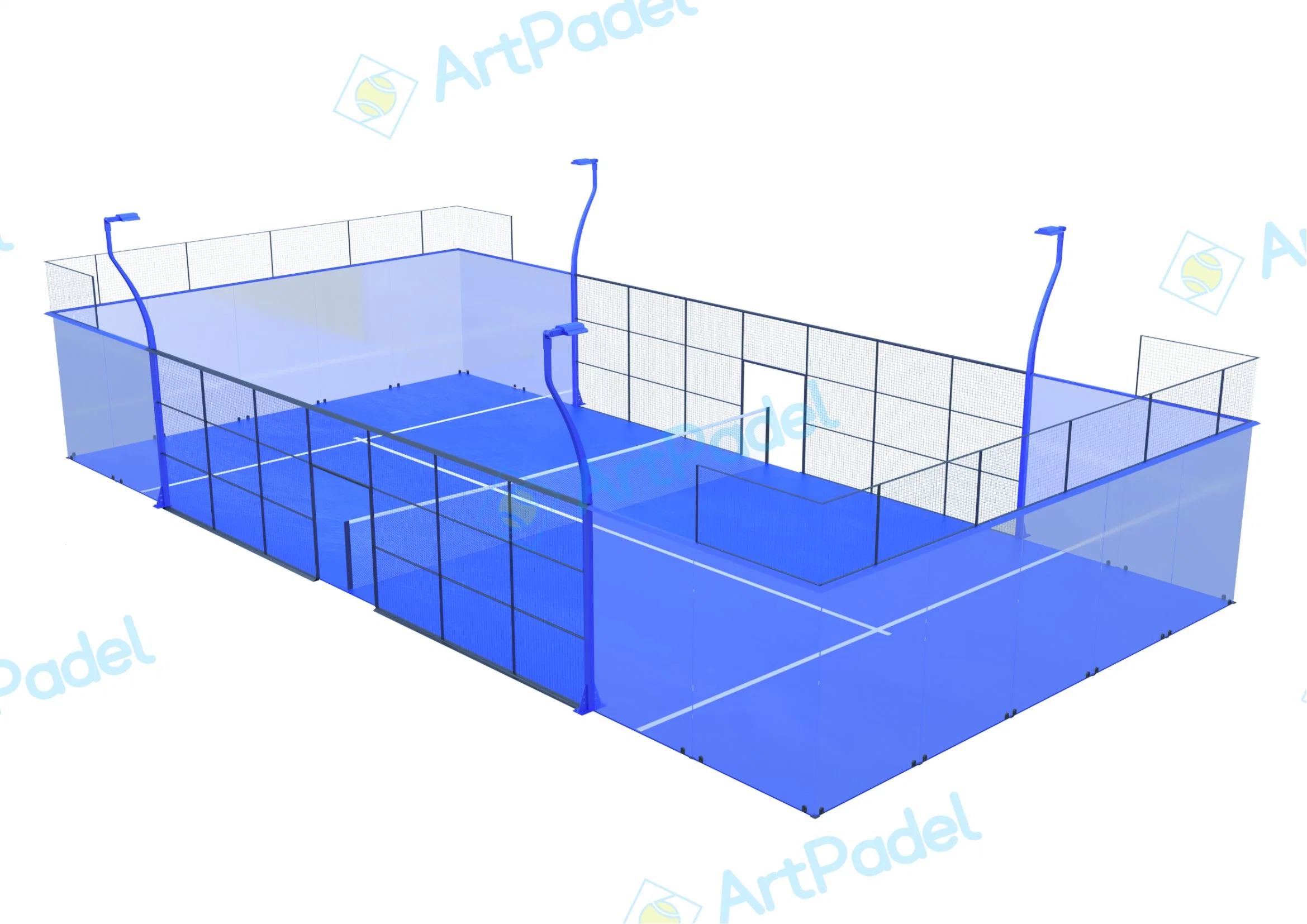 Super Panoramic Padel Court-High Quality and Details Used Sport Fields