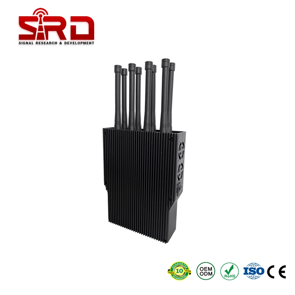 Sinal de RF portátil de 8 W 8 Bandas WiFi do Sinal Celular 10-30m sinal Bluetooth Jammer