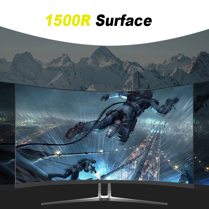 La pantalla curvada de 32 pulgadas Monitor Gmaing 1K 2K 144Hz Ordenador para juegos con efecto de la barra de luz LED