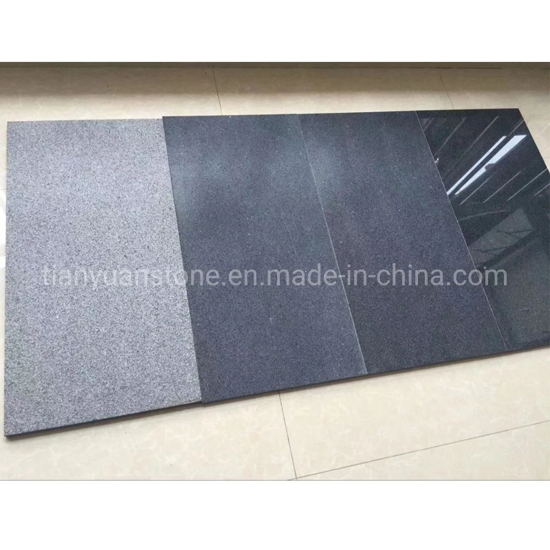 Flamed G654 Dark Grey Granite Flooring Tile Natural Stone