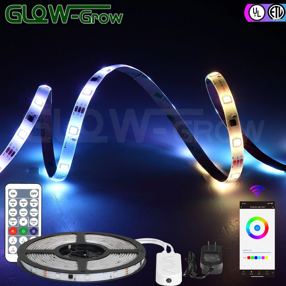 Indoor Outdoor Adhesive LED RGB Strip Light with Alexa and Google Home Compatible.