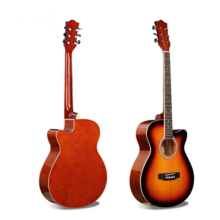 Noir/Nature/Sunburst les étudiants de 40 pouces/guitare folk acoustique pour débutant avec vue en coupe