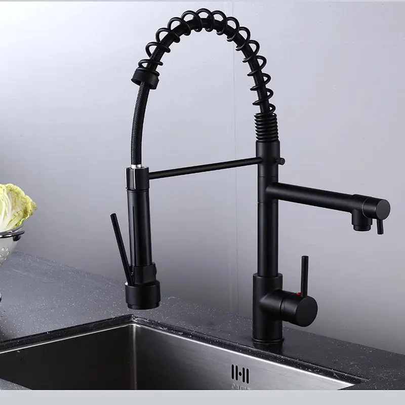 Luxury Pullout Sink Taps Pull out Kitchen Faucet Matt Black with Pull Down Sprayer Kitchen Tap Kitchen Sink Faucet