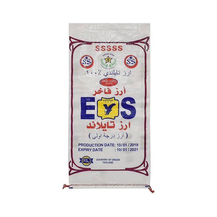 Plástico Cor aves aves alimentos PP 20 kg 25 kg PP entrançado Saco de embalagem PP para arroz