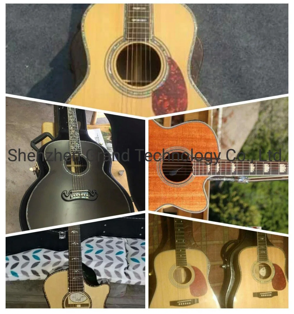 Solid Spruce Top Om Body Acoustic Electric Guitar