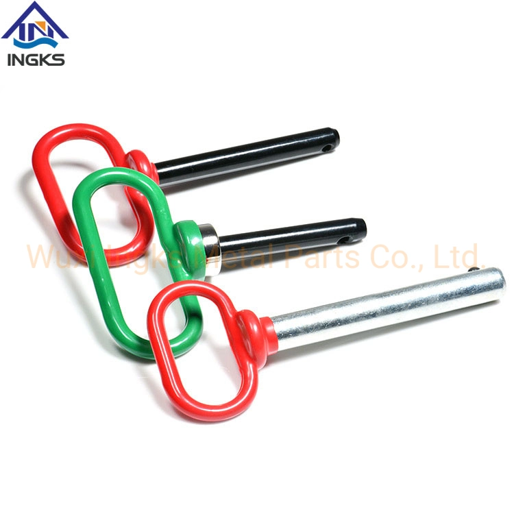 Carbon Steel Q Rubber Handle Clevis Pin Hitch Pin Set with Hole for Trailers