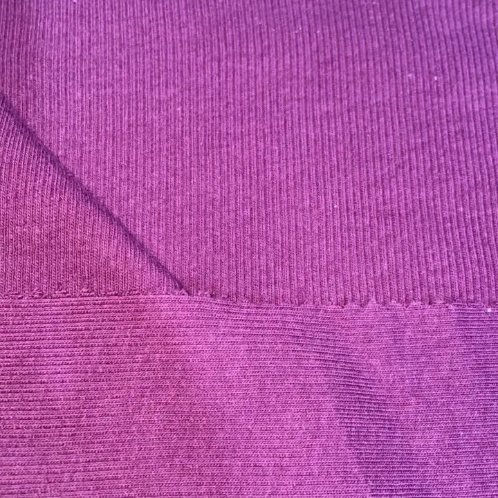 Soft and Stretchy Ribbed Knit Fabric: Plain Dyed, 57% Cotton 38% Rayon 5% Spandex, 2X2 Rib, Stretch Jersey Fabric