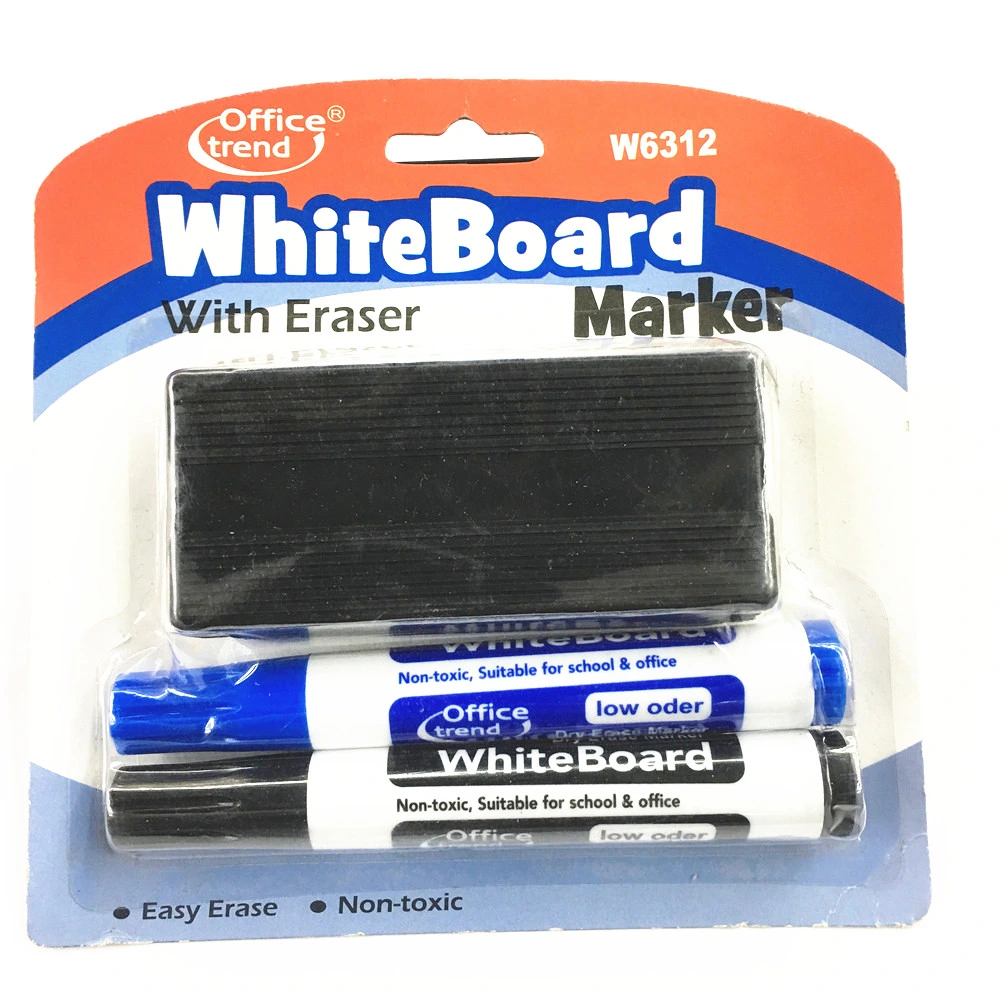 Non-Toxic Whiteboard Marker Pen with Brush for School Stationery