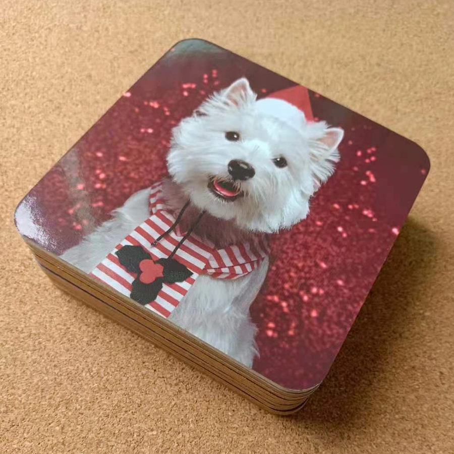 Hardboard Cork Backed Cup Coaster for Christmas Decoration