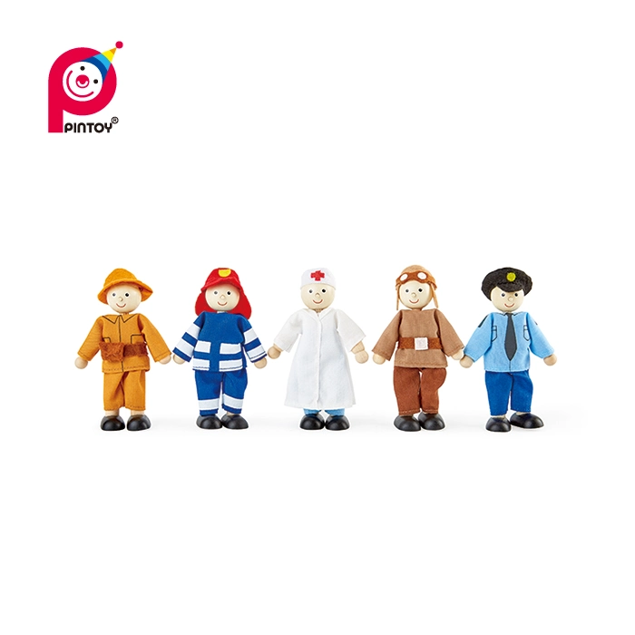 Pintoy Wooden Toy Role Play Dolls Set