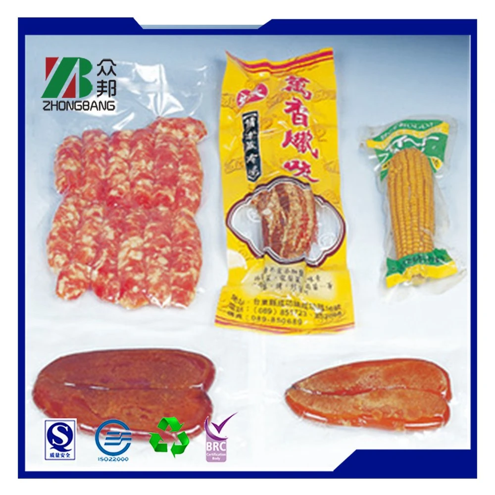 Embossed Nylon PE Vacuum Seal Bag Seafood Sausage Plastic Bag