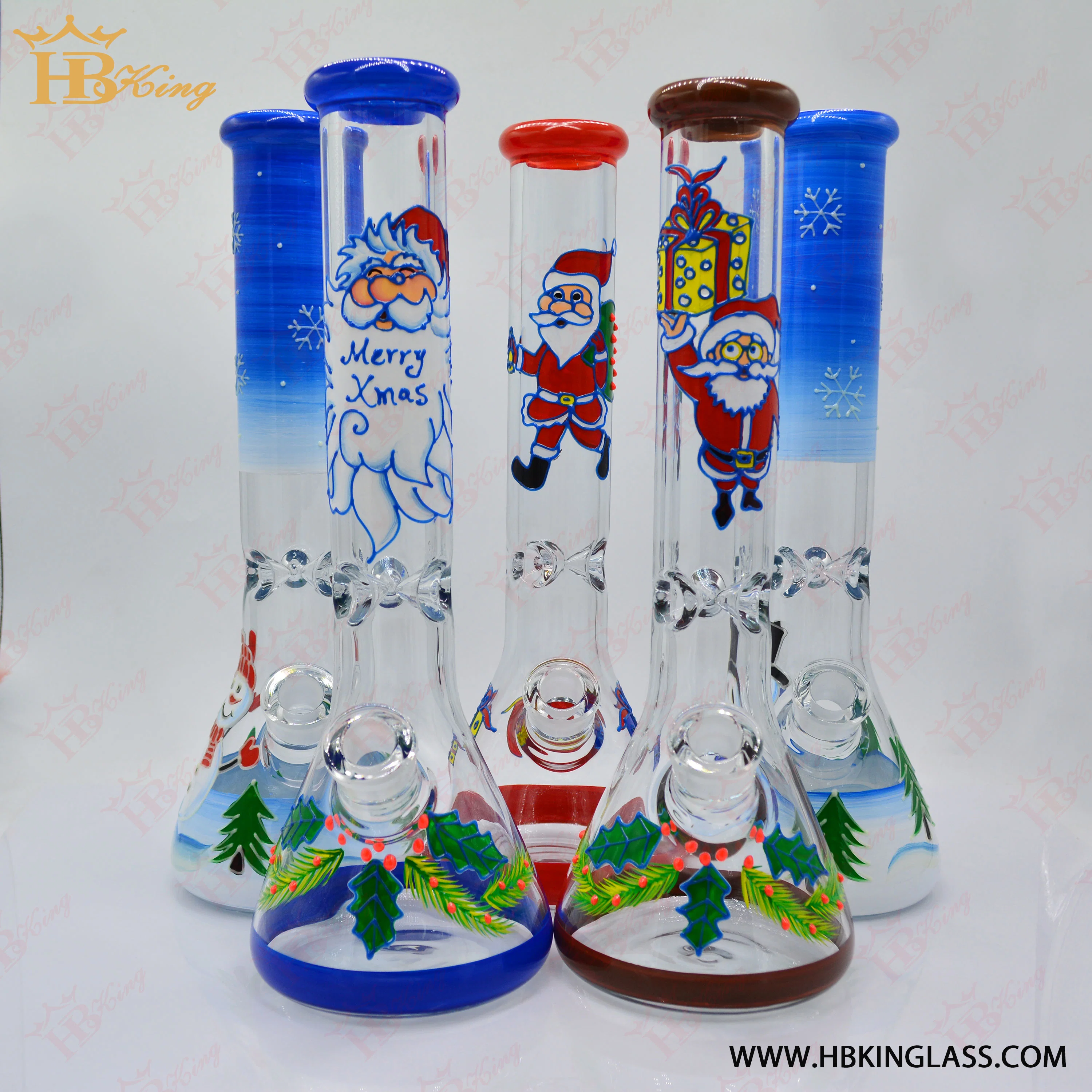 Wholesale 350mm High Borosilicate Glass Hand-Painted Zombie Character Triangle Bottle Oil Burner Pipe Smoking Pipe