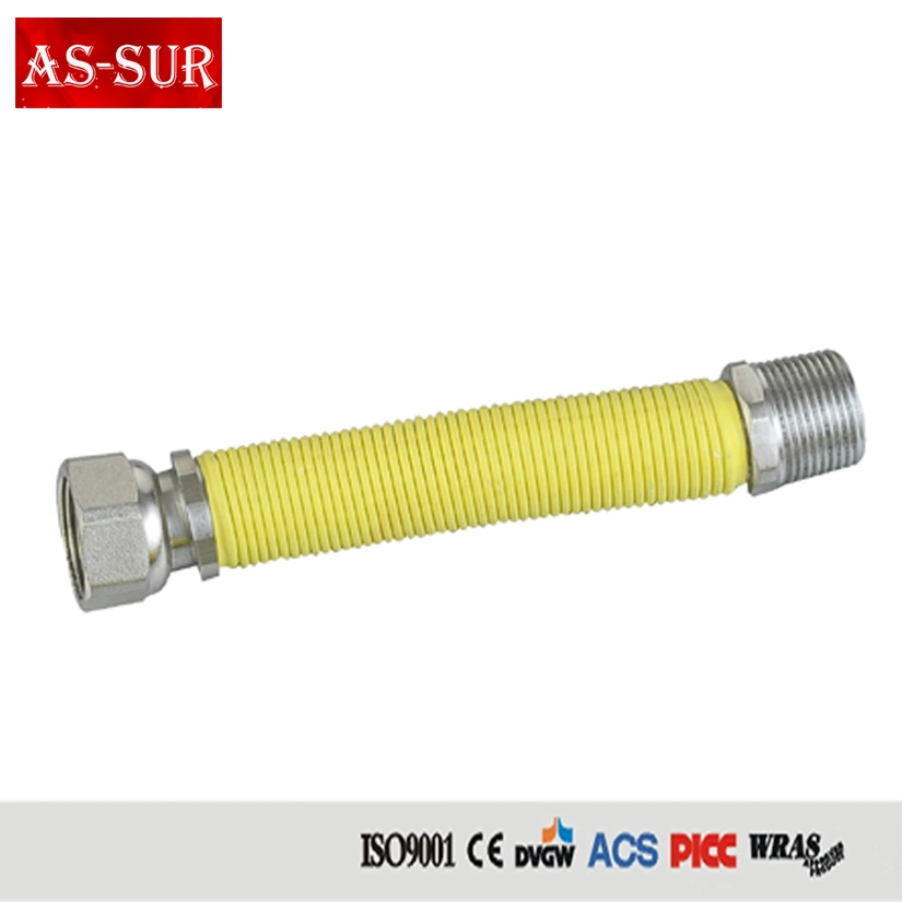 Yellow PVC Flexible Corrugated Gas Hose