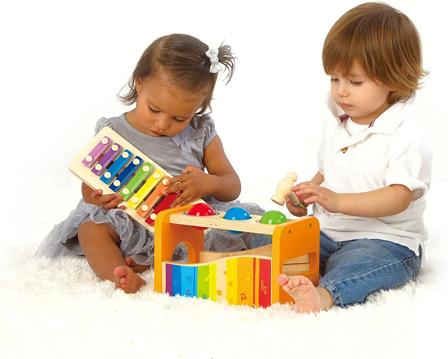 Education Toy Toddlers Slide out Xylophone Durable Wooden Musical Pounding Toy