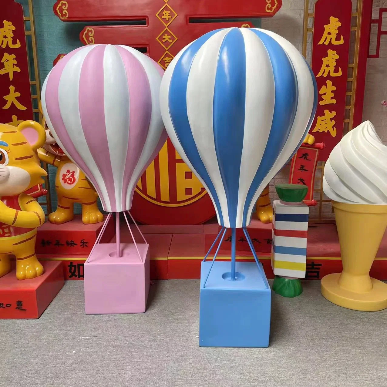 Support Customized Life Size Fiberglass Hot Air Balloon Decor for Wedding Decoration