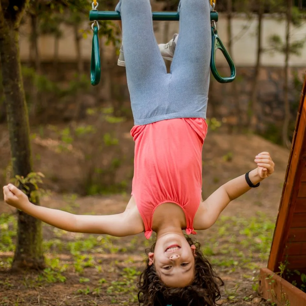 Niños Zona de juegos al aire libre patio trasero Jardín Gimnasio anillo Bar Trapeze Swing Con anillos y cadenas recubiertas de PVC