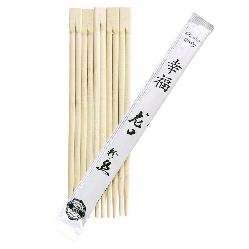 23cm Natural Twins Bamboo Chopstick with Open Paper Packing