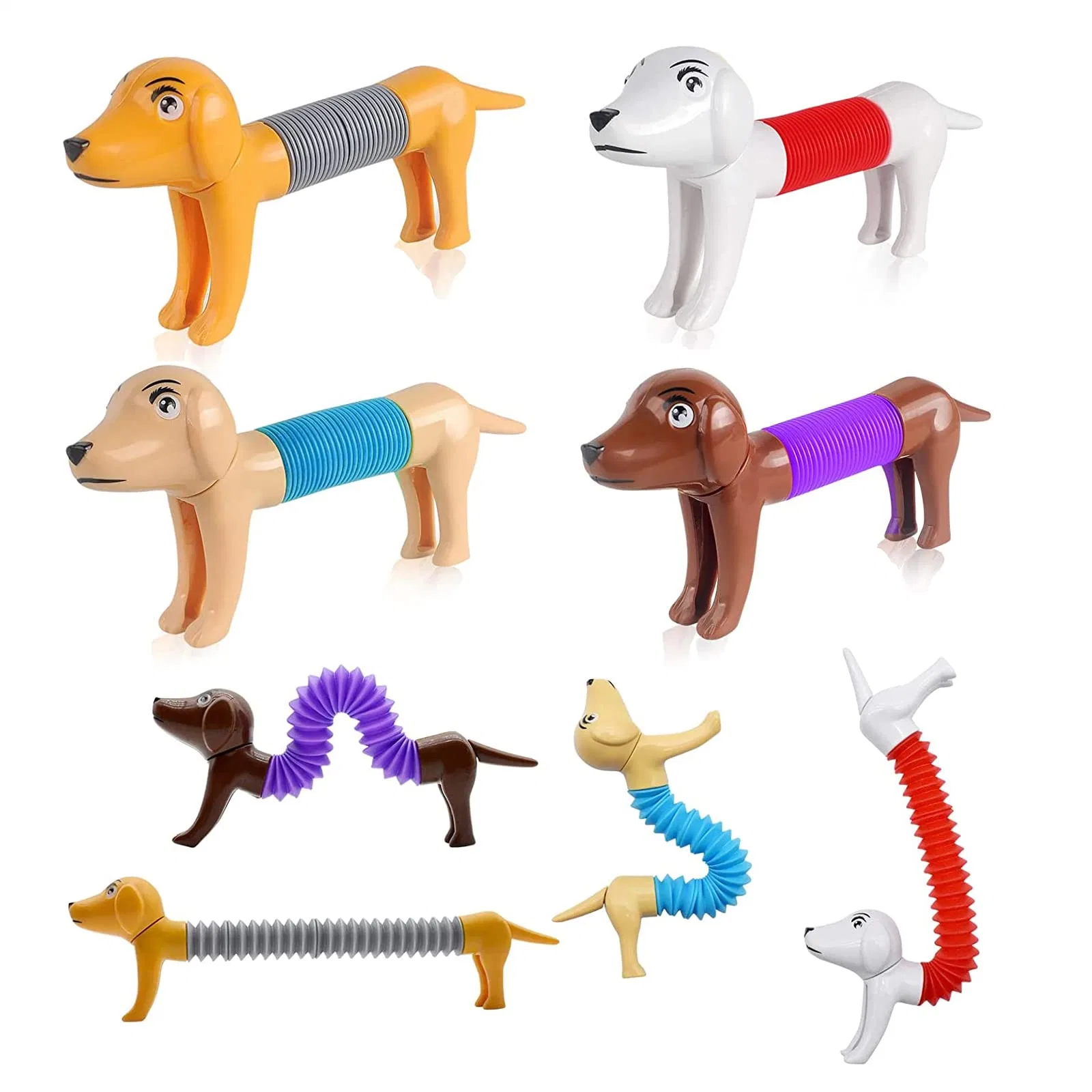 Flexible Variable Dog Fidget Toy Stretched, New Stress Relief Fidgets Fidget Dog Toddler Sensory Pop Tubes Spring Toy