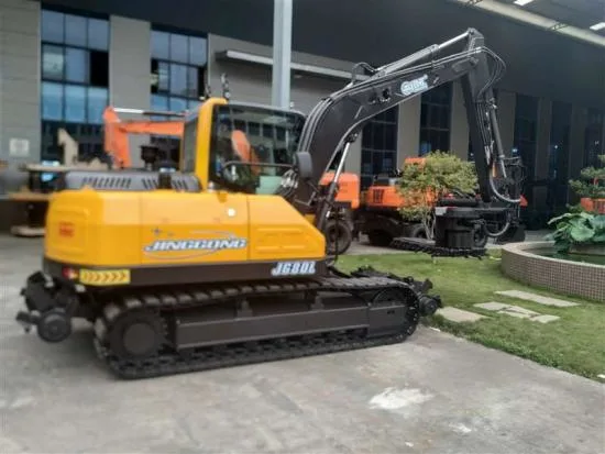 Escavadora de rastos com lança-Rastos de 8 toneladas Jg80L com lança de lastro com rastos Máquina de lastro