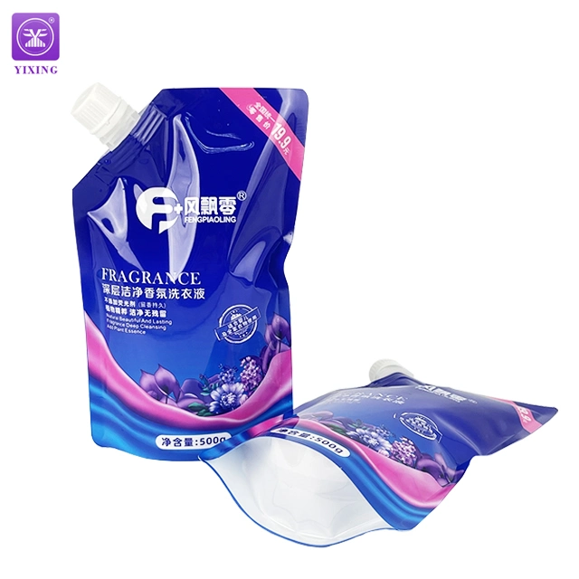 500g Custom Laundry Detergent Packaging Spout Pouch EVA Cleaning Solution Plastic Bag with Spout