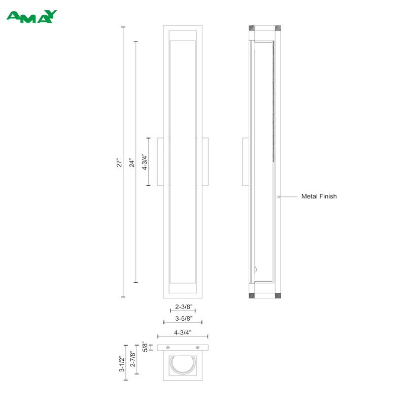 Moderna lámpara LED Interior pared atenuable Sconce para dormitorio Cuarto de baño