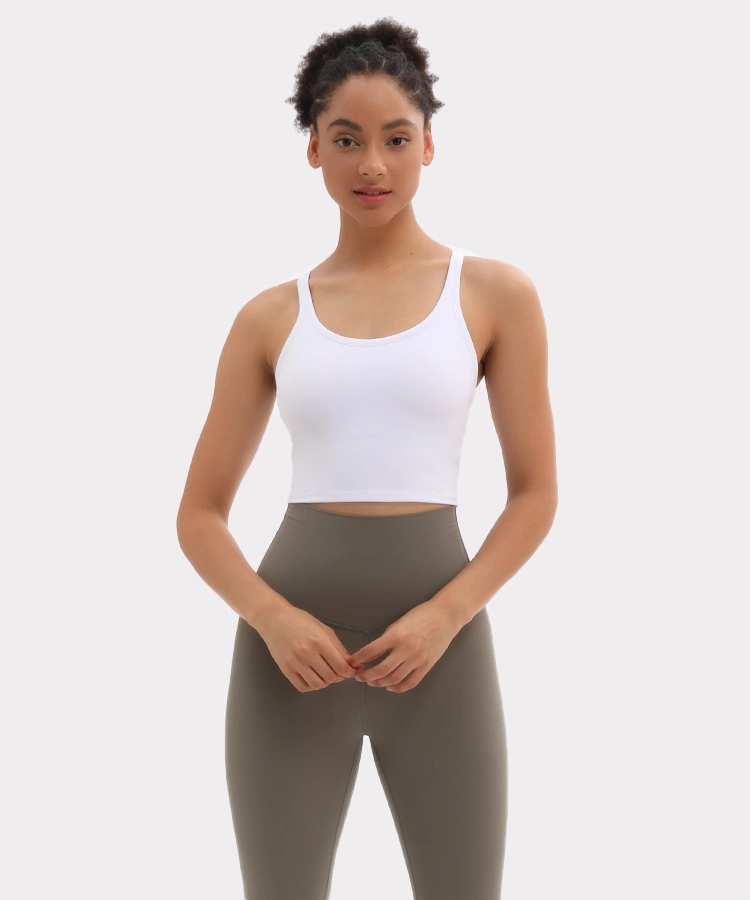 Échantillon gratuit Drop Shipping Mesdames Sport Top Fitness Salle de gym d'usure de l'usure de Yoga