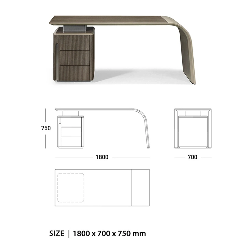 Ekar Brand Italian Design Office Furniture Manager Desk High Gloss Veneer Modern Executive Simple Office Desk Table