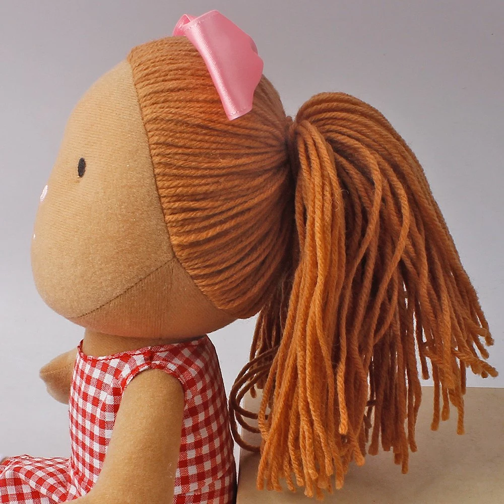 25cm Standing Thread Hair Stuffed Girl Toy Plush Doll