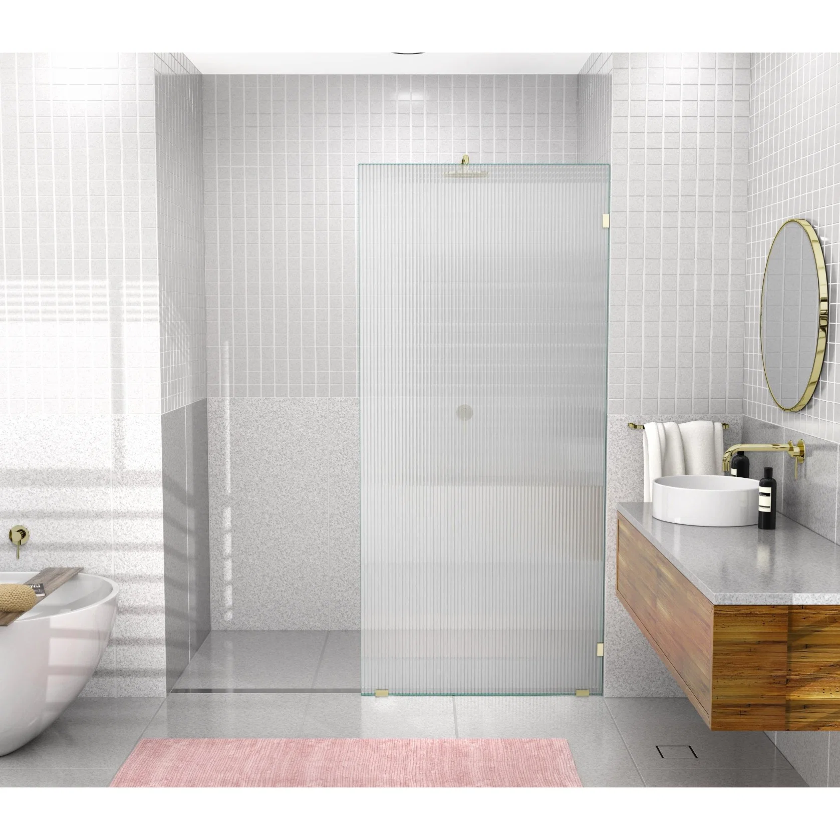 Tempered Fixed Sides of Bath and Shower Screens Glass