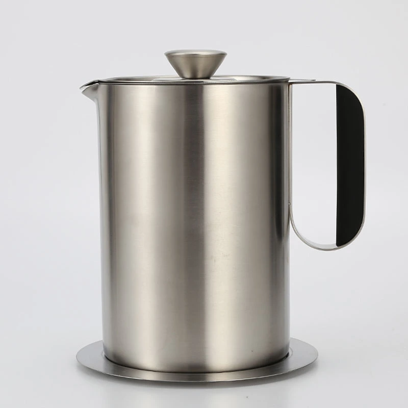 Stainless Steel Oil Strainer Pot Bacon Grease Container Container Jug Storage Can with Filter Cooking Oil Pot