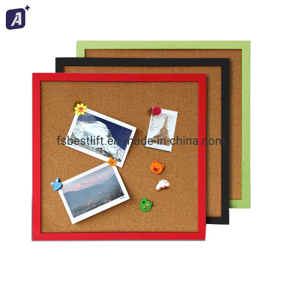 8X8 pulgadas Corkboard enmarcada con la extracción de las cintas de 4 ejes Self-Hanging por el Tablón de anuncios para oficinas en casa de decoración de la Escuela de fácil montaje