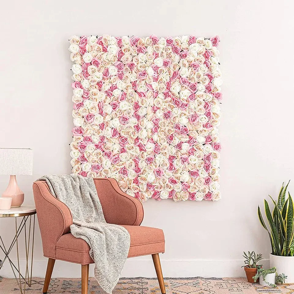 Hot Selling Hot Pink Flower Wall Wedding Flower Wall Backdrop Artificial Flowers for Wall Decoration