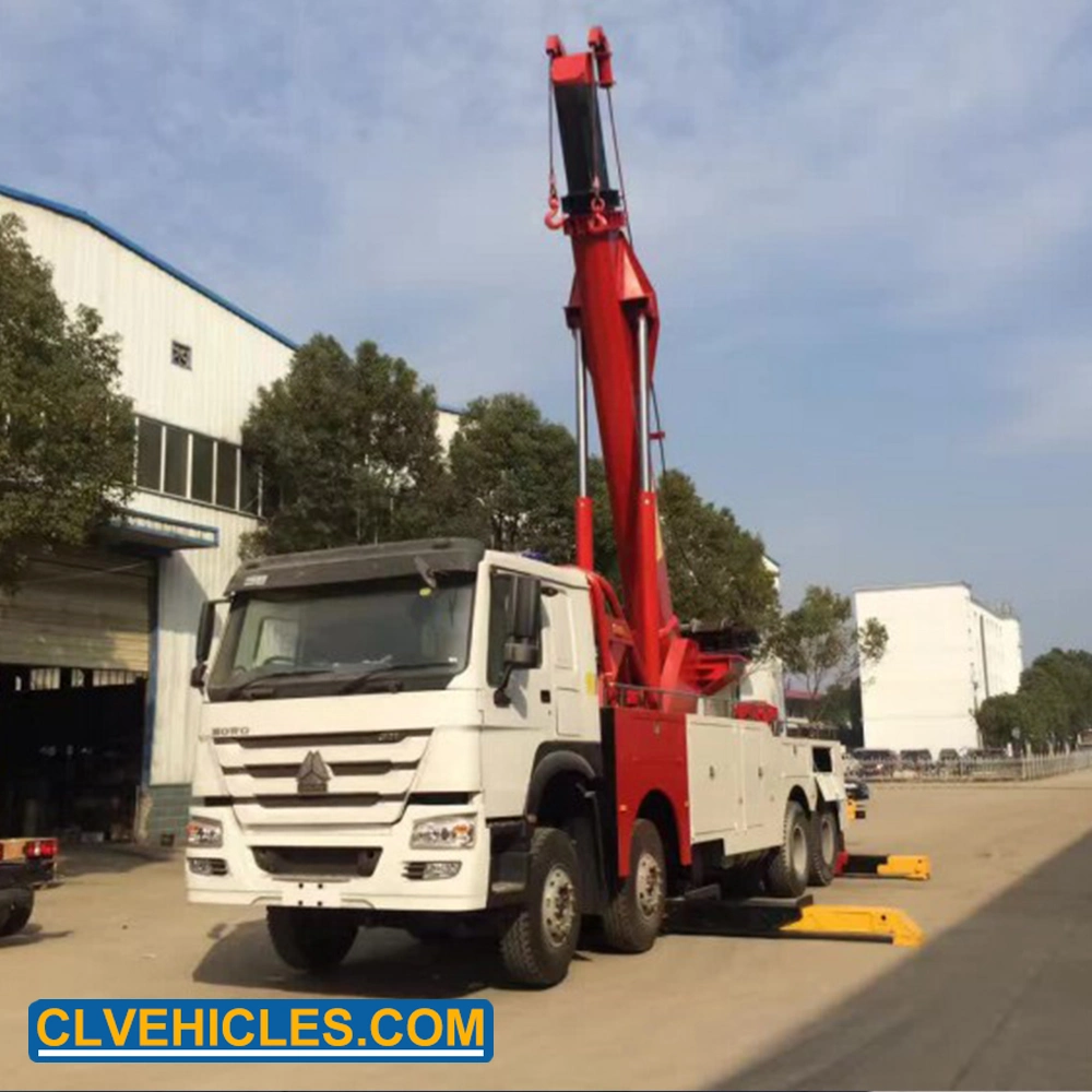 HOWO 8X4 40tonnes dépanneuse récupération véhicule de sauvetage de la route de camion avec grue de rotation