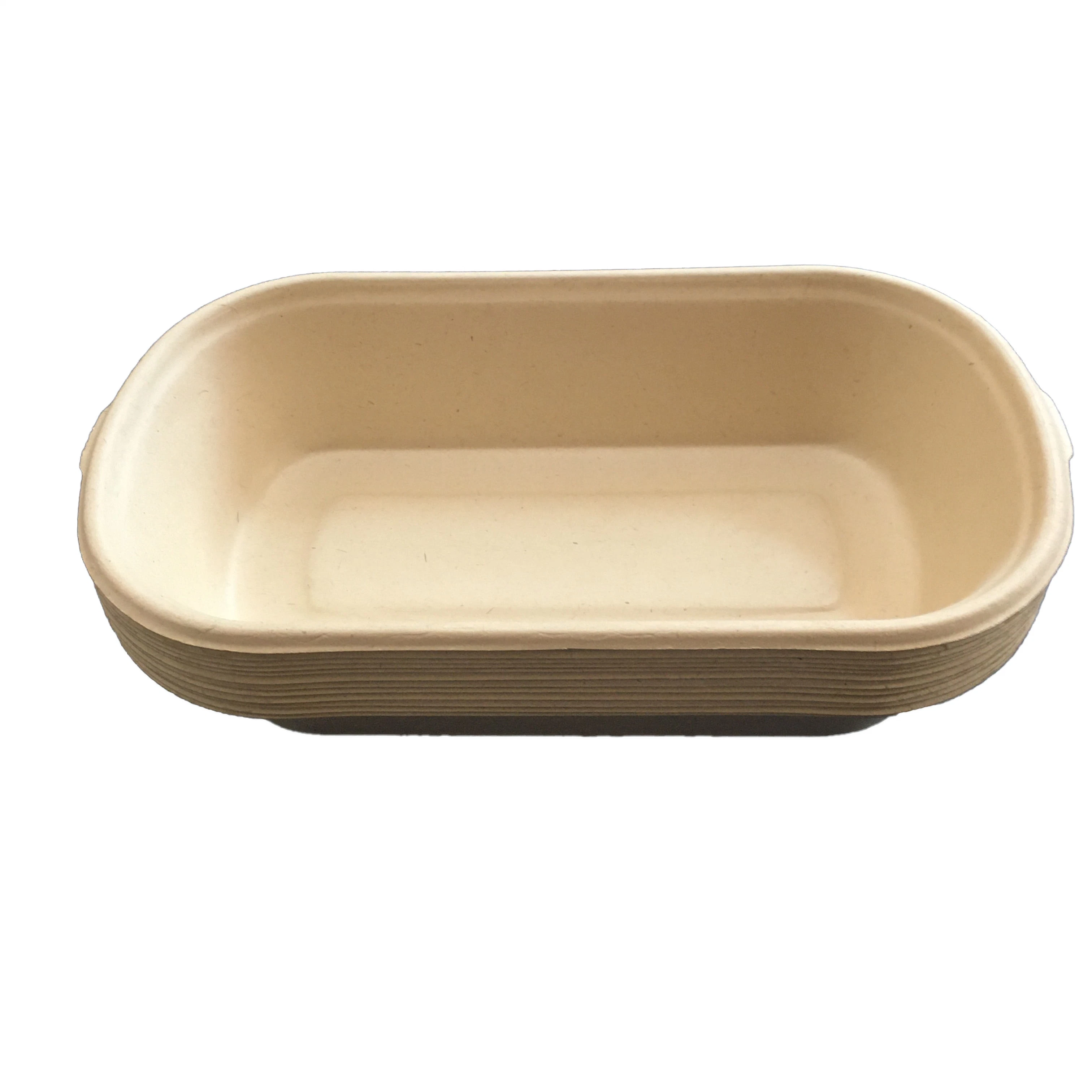 100% Degradable Disposable Bagasse Plate Sugarcane Tray for Food Packaging