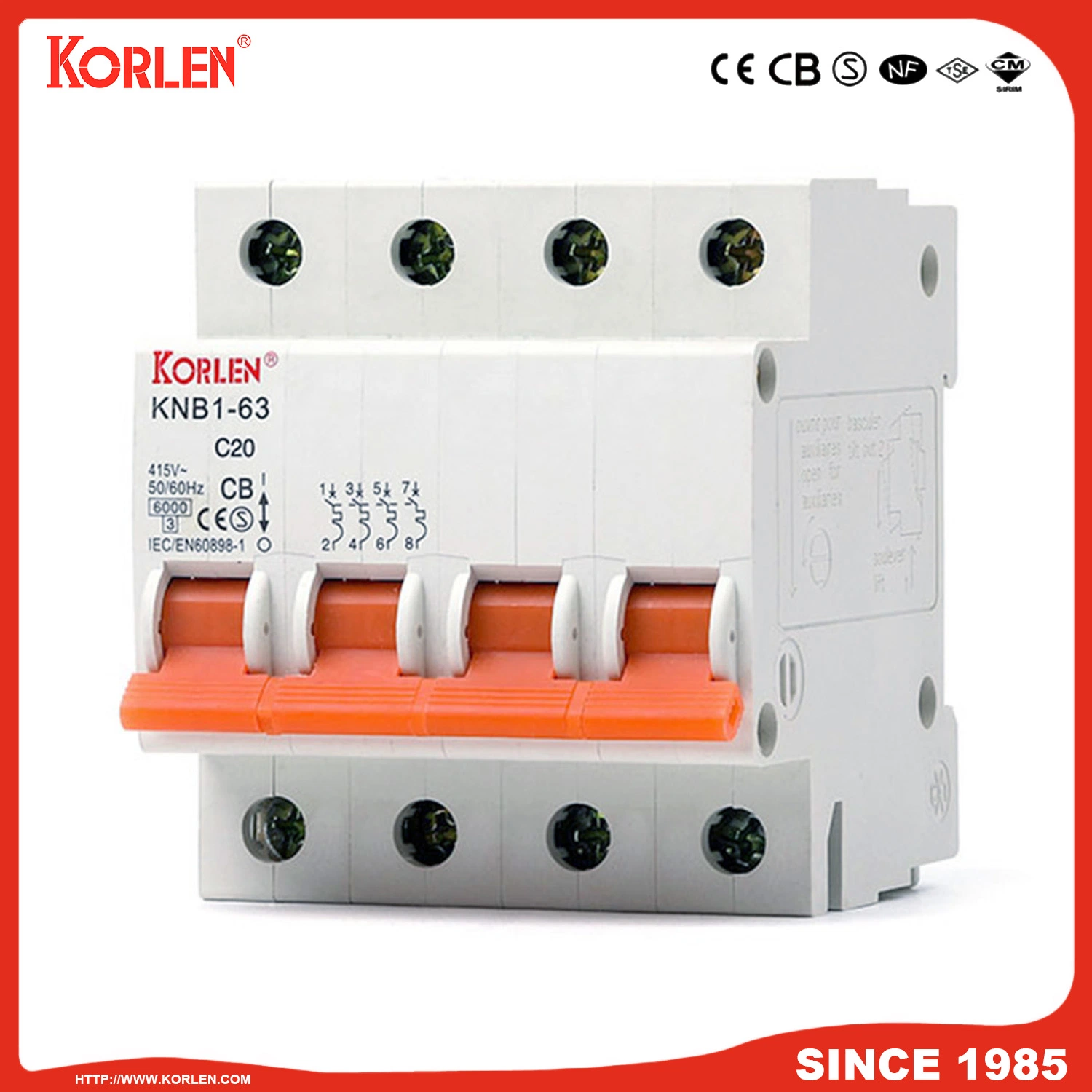 Professional Manufacturer Overcurrent Protection Mini Miniature Circuit Breaker Knb1-63