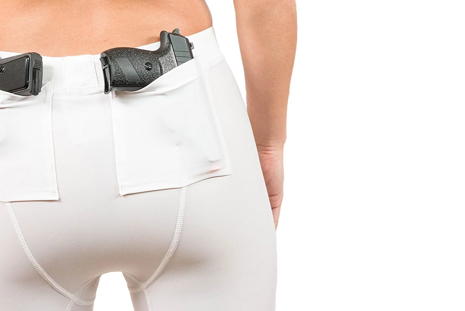 Concealed Carry Women&prime; S Gun Holster Compression Shorts