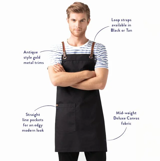 Polyester Cotton Canvas Apron Adjustable Bid Household Coffee Shop Apron