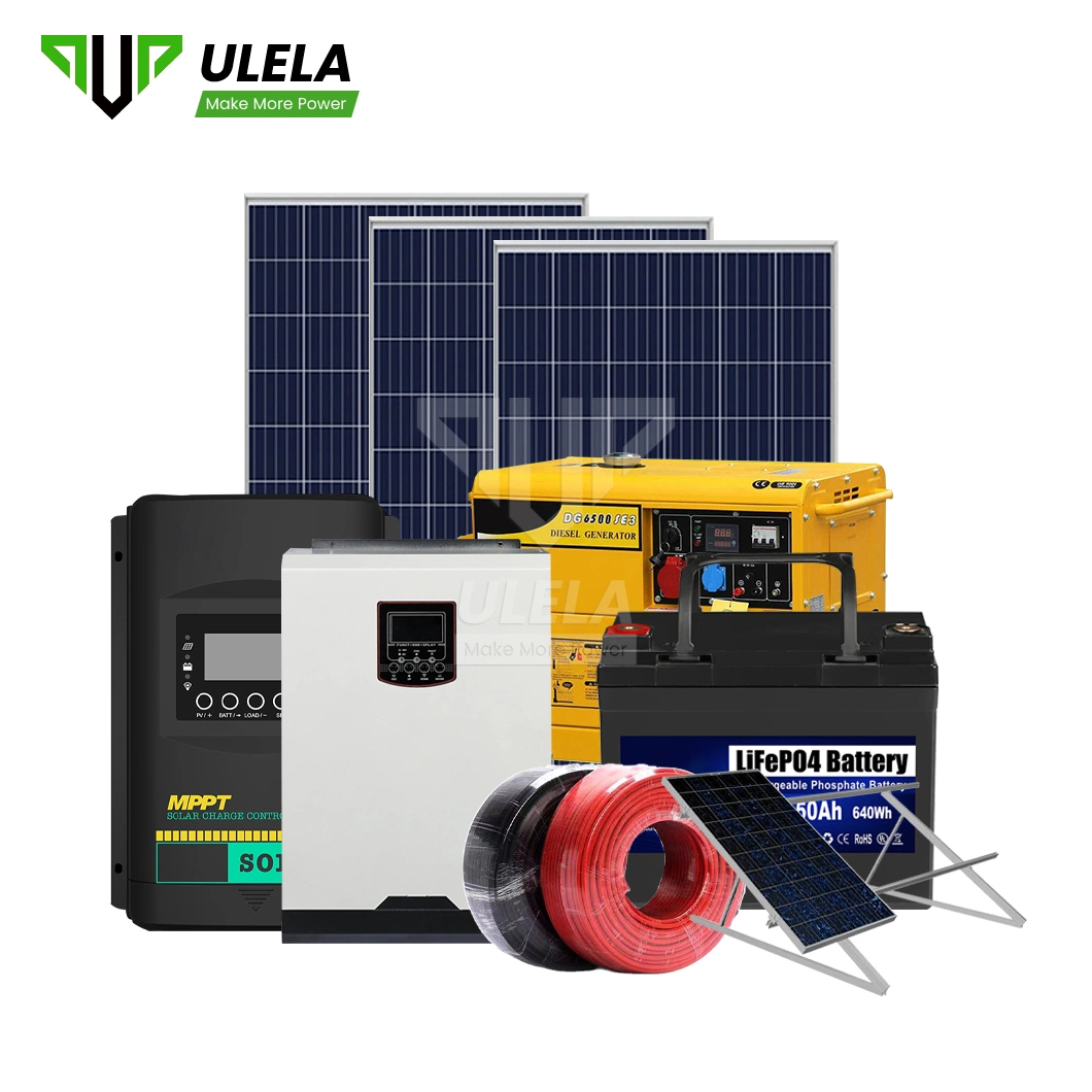 Ulela The Best Portable Solar Power Generator Factory Sample Available off Grid 3phase Solar System China PV Diesel