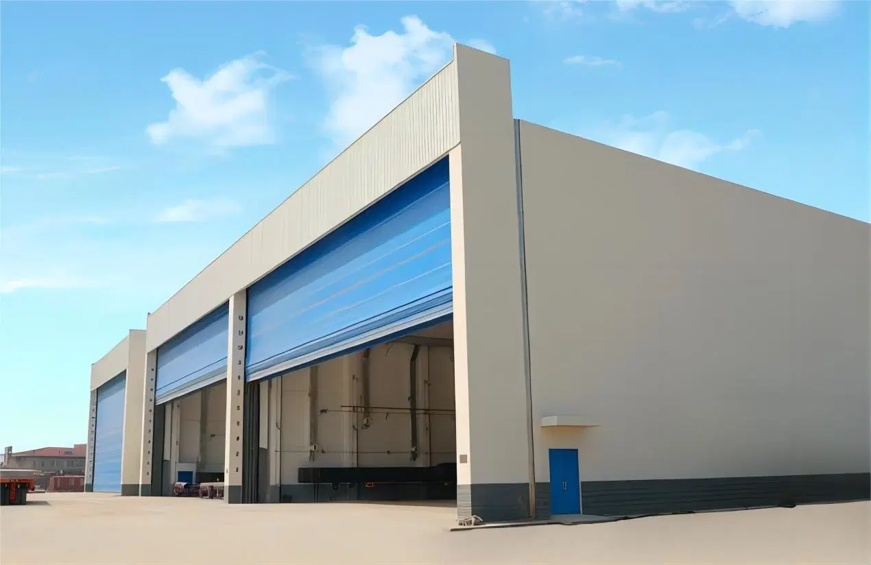 PVC Curtain Folding up Motorized Civil Airplane Automatic PVC Fabric Mega Hangar Door