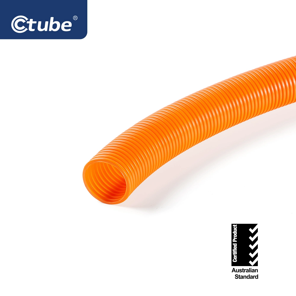 Heavy Duty Flexible Plastic Corrugated Tube with Orange PVC