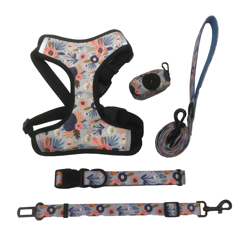 Eco-Friendly Pet Products 2021 Fashion Sublimation Dog Harness Personalized Custom Pattern Dog Supplies/Pet Accessory