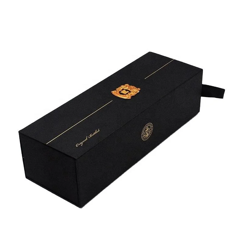 Custom Magnetic Closed Folding Magnetic Cardboard Gift Boxes for Wine Packing