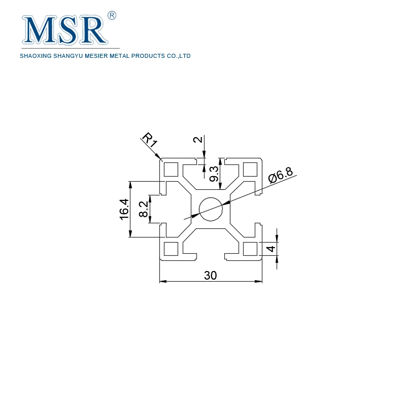 China Supplier Customised Competitive OEM Ob3030A Aluminum Extrusion for Making Machine in Clear Anodized 6105