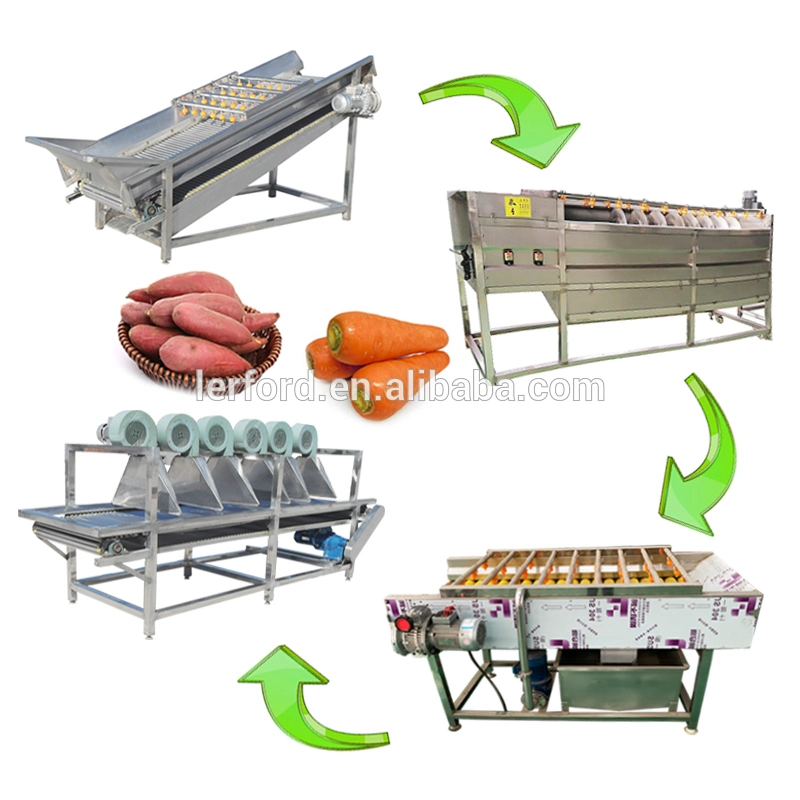 Industrial Vegetable Peeling Machine Watermelon Peeler Baby Carrot Cutting Washing Peeling Drying Production Line