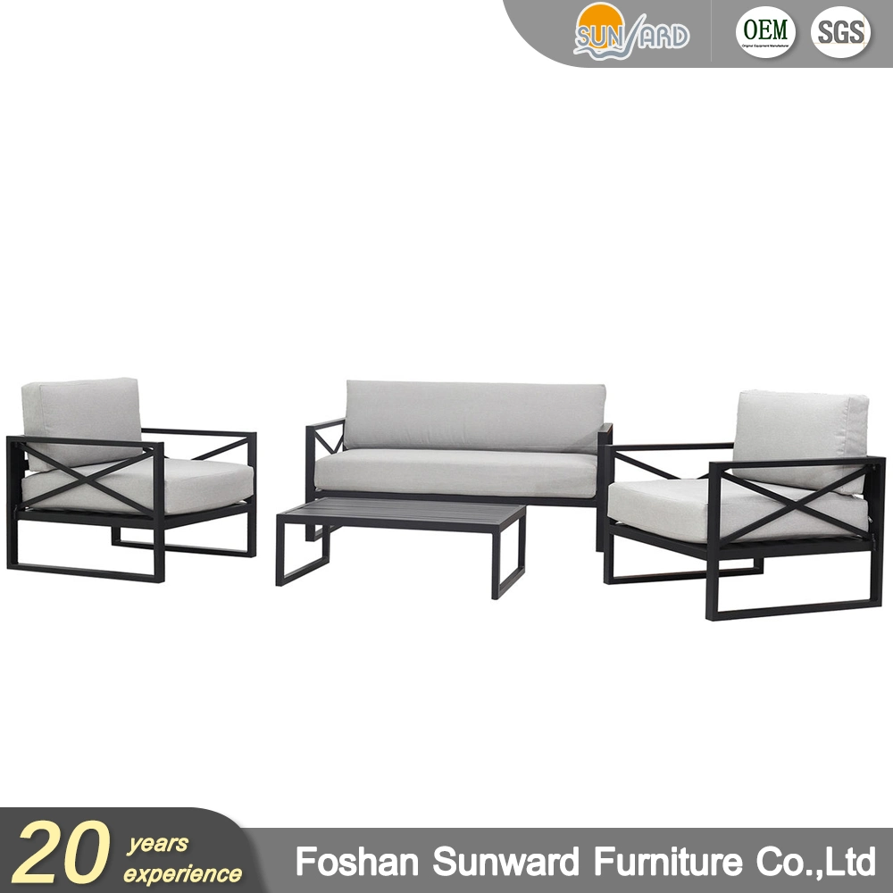 New Hot Sale Modern Customized Garden Patio Hotel Home Resort Villa Project Luxury Leisure Module Sectional Aluminum Outdoor Livingroom Sofa Set