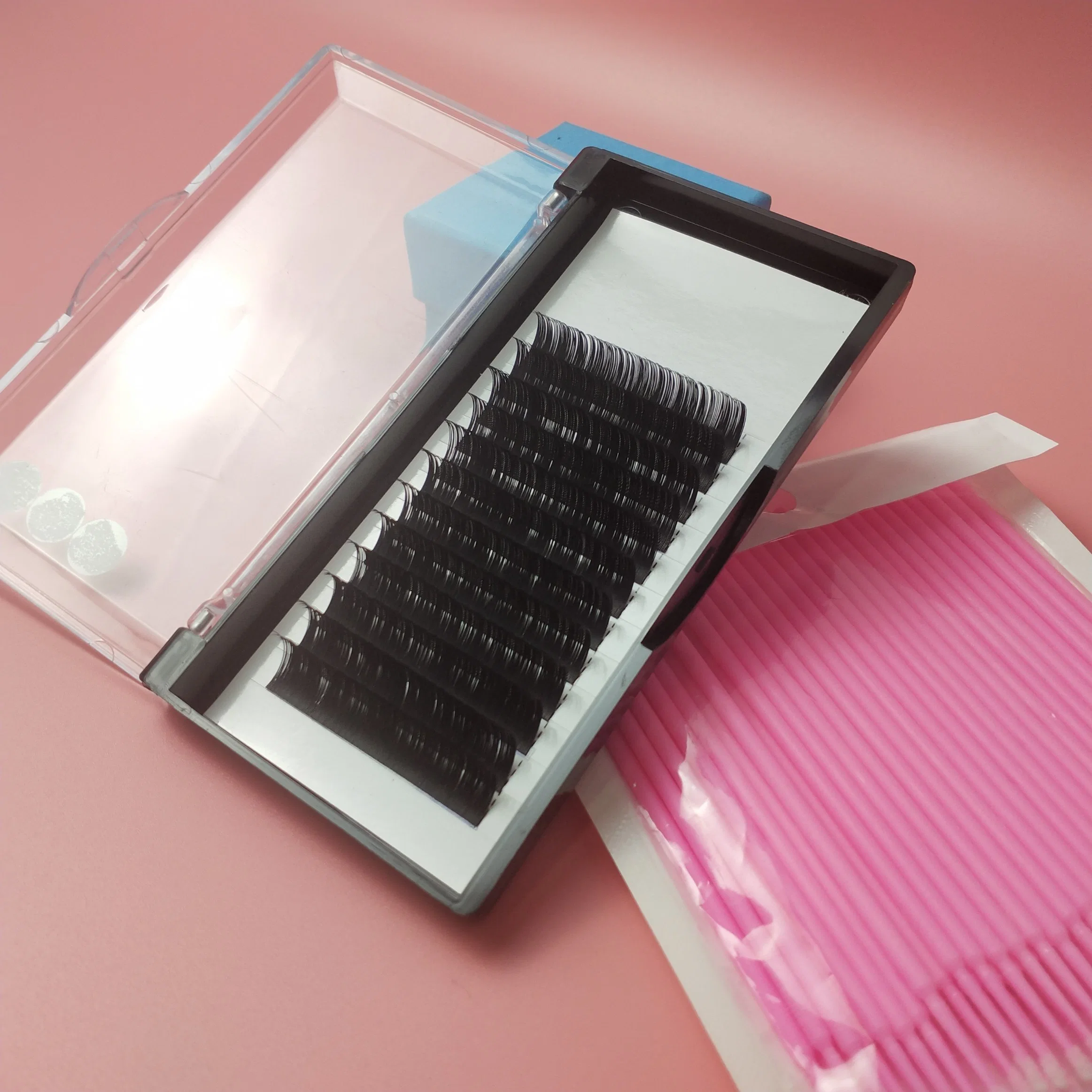 C/D Curl Lash Extensions Private Label Natural Extic Hair وصلات تمديد العين