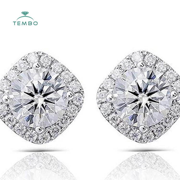 18K 14K 10K 9K Solid Gold Lab Diamond Earrings Vvs Vs Si